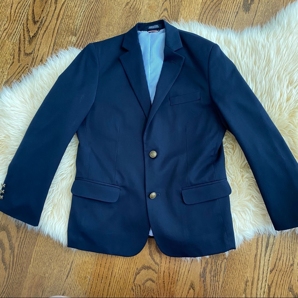 Boys Navy Tommy Hilfiger suit jacket